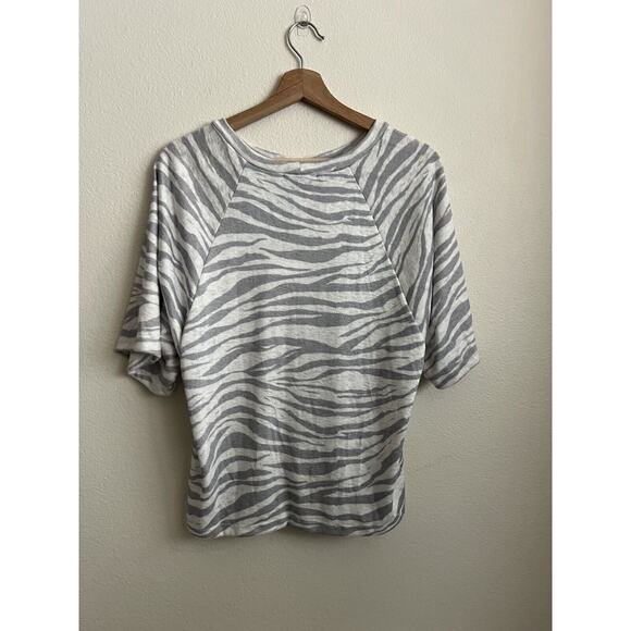 LNA Clothing Cut Out Top Gray White Zebra Print Size Small - Picture 3 of 8